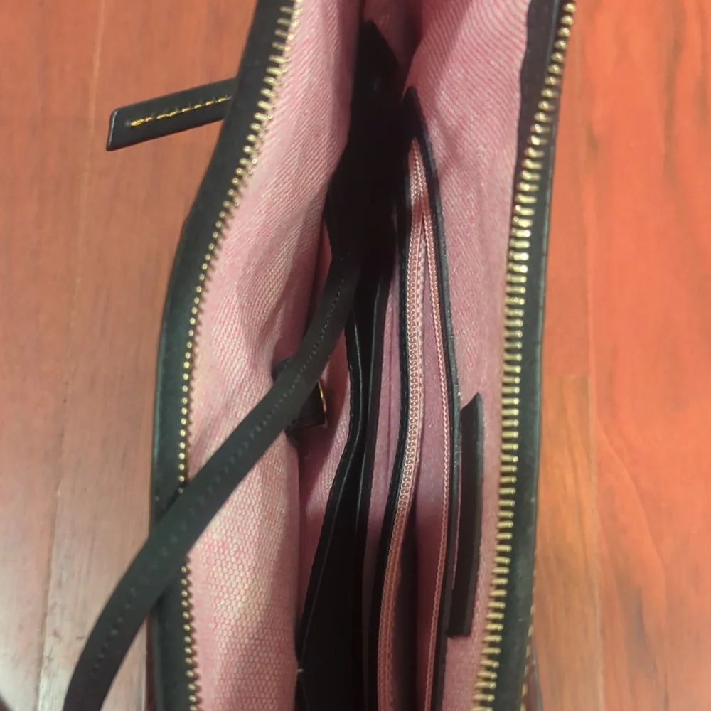 Dooney & Bourke Black Croc-Embossed Hobo Bag With Gold Hardware Like New
